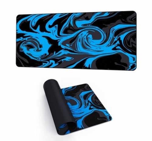 Image of Saco XXL Gaming Mouse Pad for PC - Large Desk Mat 900x400x3mm, Extended Non-Slip Rubber Base, Waterproof Surface, Liquid Wave Design, Big Keyboard Mouse Pad for Office & Home Setup