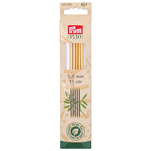 Prym - Prym 1530 Double-Pointed Bamboo (15cm, 3.50mm) Needle - 1 Unit, Natural