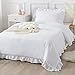 Andency White Comforter Twin Set, 2 Pieces Farmhouse Shabby Chic Ruffle Bedding Comforters & Sets, All Season Soft Lightweight Fluffy Bed Set for Kids Teens