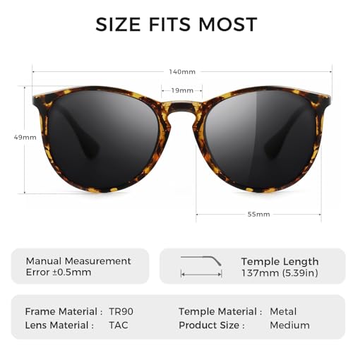 Image of SUNGAIT Premium Vintage Round Sunglasses for Women Men Classic Retro Trendy Style