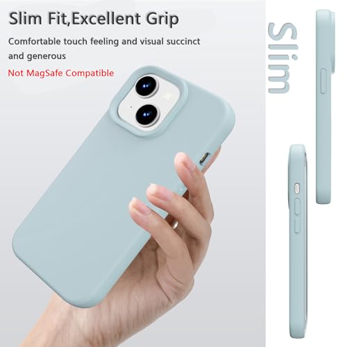 Image of iPhone 13 /14 Case Silicone,Soft Microfiber Lining(Cloud Blue)