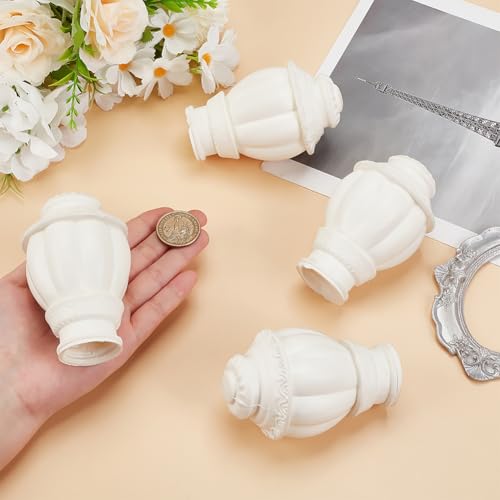 AHANDMAKER 4 Pcs Curtain Rod Caps Finials, Plastic Curtain Rod End Cap, Vintage Window Curtain Rod End Plug - Image 3