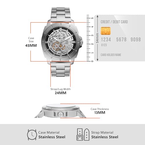 Image of Fossil BQ2425 Men's Automatic Watch PRIVATEER SPORT Silver, Silver, Bracelet Type