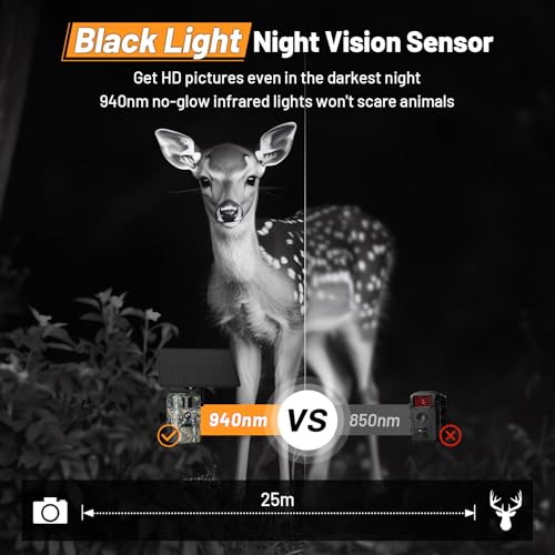XTU 4G LTE Cellular Trail Camera with SIM Card - 2K Game Camera, 940nm No Glow Night Vision, 0.2s Trigger, Solar Powered, IP66 Waterproof, APP Control, Live Streaming for Wildlife Monitoring by XTU - Image 4