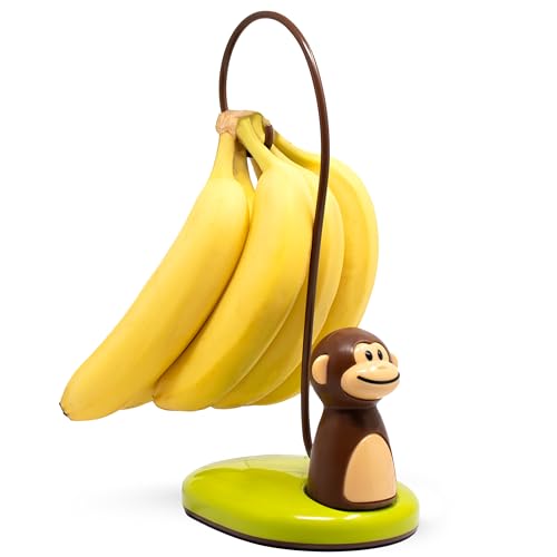 Joie Monkey Banana Tree Holder, Countertop Fruit Hanger with Secure Hook, Bananas Ripen Evenly and Last Longer, Cute Kitchen Gadget
