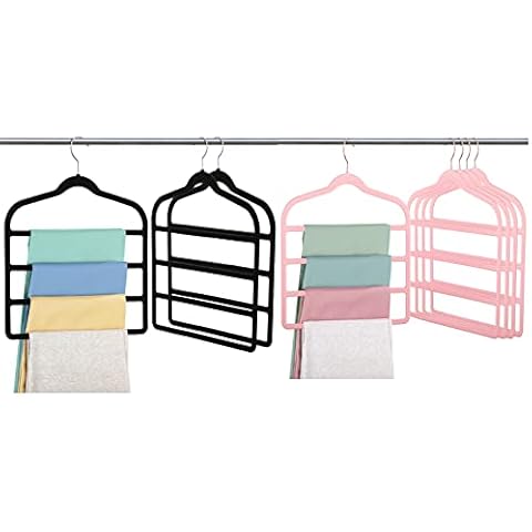 Velvet Pants Clothes Hanger Space Saving Non-Slip, Myfolrena Jeans Slack Trousers Hangers Multiple Velvet Clothes Hanger Closet Organizer for Jeans,Scarf,Tie Cover