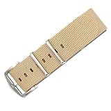 BluShark - Original Collection Military-Style Waterproof Watch Strap, Fits All Timepiece Brands, Durable Nylon Wristwatch Accessories with Stainless Steel Buckle, Pebble, 22mm
