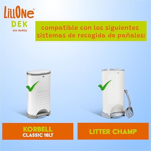 Miniatura 3 de Bolsas De Recambio Lillone Compatibles Con Papeleras De Pañales Korbell Classic De 16 Litros Y Litter Champ - Paquete De 4 Recambios Papelera Para Pañales - 12 Metros Para Arena Gatos - Extra Largos