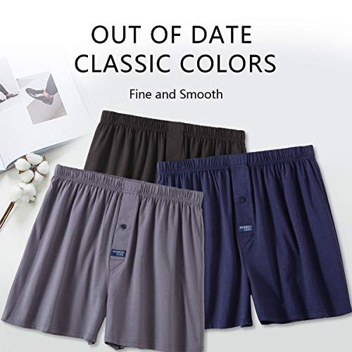 Men's Boxer Short 3-Pack Bamboo Boxers For Men Classic Relaxed Fit Stretch Short (3 Pack), Medium #TOP1