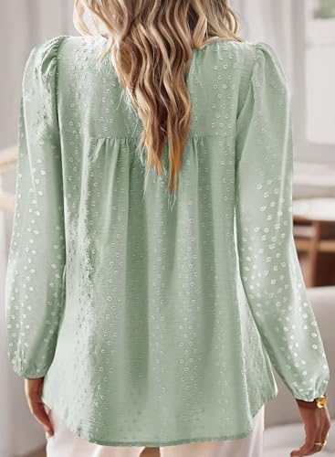 Image of Falechay Womens Tops Flowy Boho Dressy Casual Lace Cute Long Sleeve Shirts