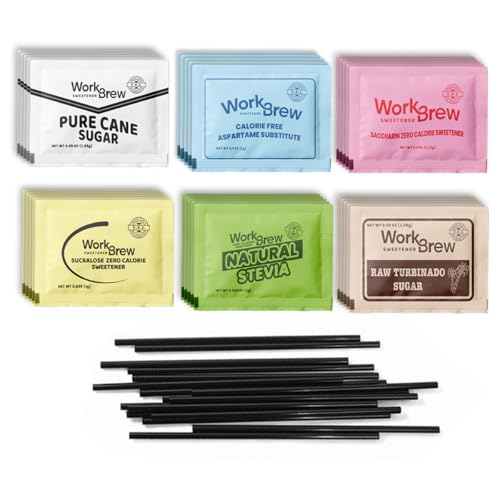 WorkBrew Sweetener Packets Variety Pack, 200 Count