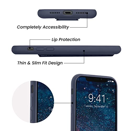Laudtec Silicone Kickstand Case Compatible With Iphone Xr Case Vertical And Horizontal Stand Hand Strap Metal Kickstand, Flexible Soft Liquid Silicone Stand Case For Iphone Xr (Midnight Blue) #TOP4