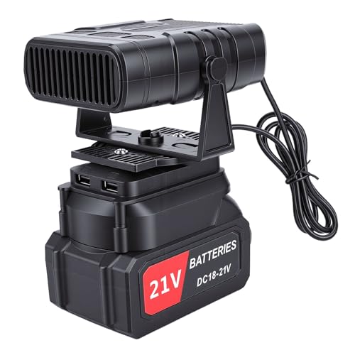 Asixxsix Calentadores de Coche Portátiles para Vehículos, Calentador Eléctrico de Espacio, Descongelador de Parabrisas con Batería Recargable de 3,9 AH, Protección contra Vuelcos y (Enchufe de la UE)