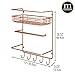 mDesign Metal Wall Mount Paper Towel Holder with Storage Shelf and Hooks for Kitchen, Pantry, Laundry, Garage Organization - Holds Spices, Seasonings, Pot Holders, Cookware - Copper
