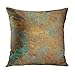 Awowee Funda de cojín de 45 x 45 cm, color naranja, cobre vintage, bronce, óxido, metal, para decoración del hogar, funda de almohada cuadrada para sofá de 45 x 45 cm