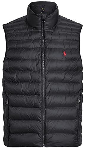 Polo Ralph Lauren mens Puffer,puffer Vest,full Zip, Polo Black With Red Pony., L