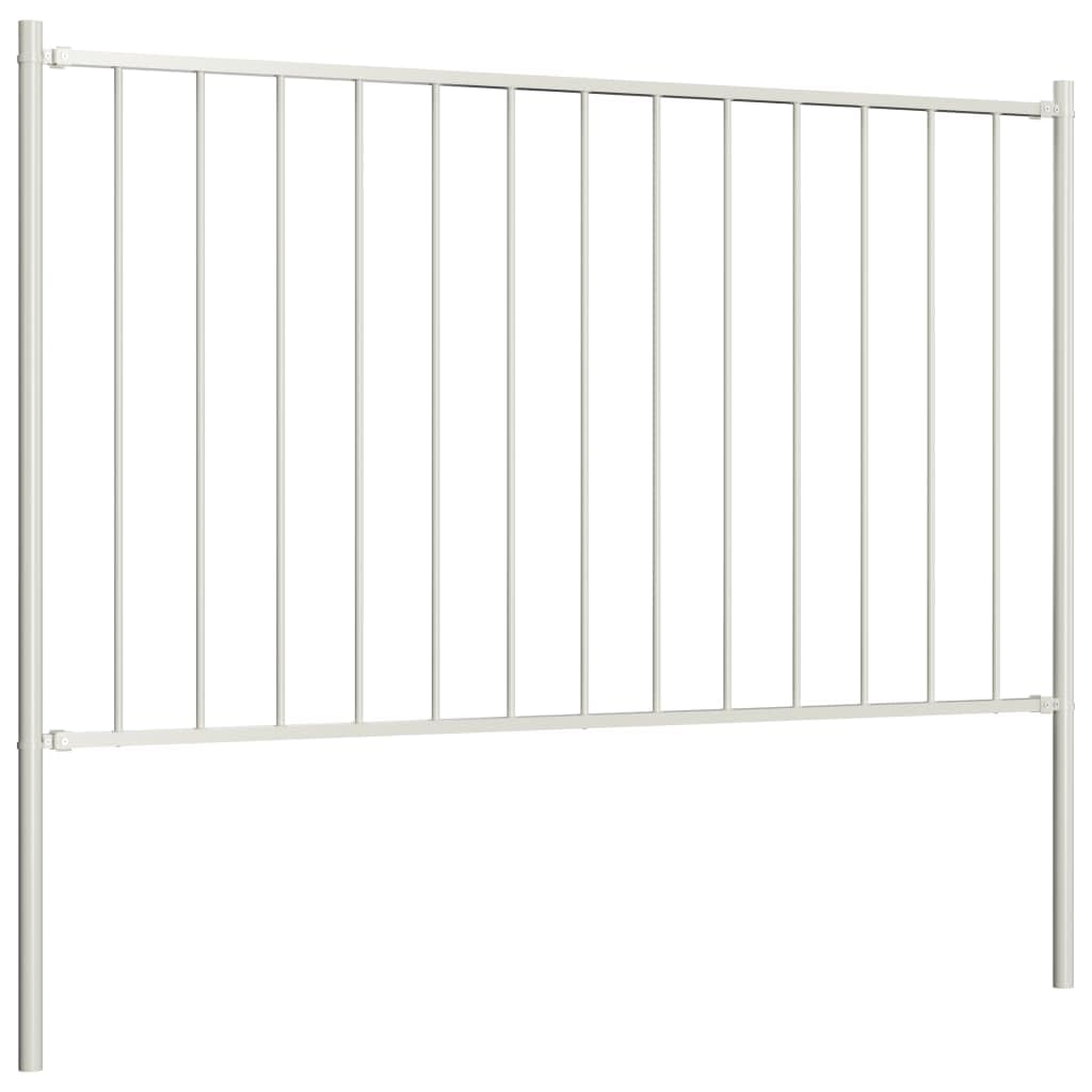 Panel ogrodzeniowy do mebli ze słupkami, stal malowana proszkowo, 1,7 x 0,75 m, biały