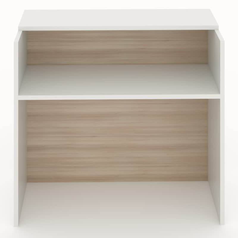 MOSTRADOR de Recepción y Oficina. Fácil Montaje. Laminado con Frontal Color Acacia DE 25mm DE Grosor. Fabricado EN ESPAÑA. Envio a Toda la Peninsula. (125x105x50 cm)