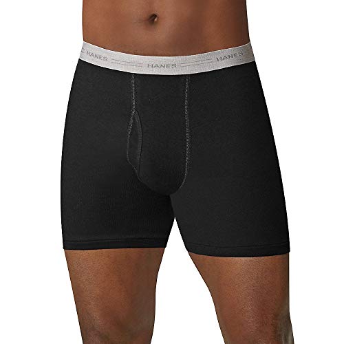 Hanes Men's 10-Pack Tagless Comfort Flex Waistband Boxer Briefs - Black/Grey 234W102