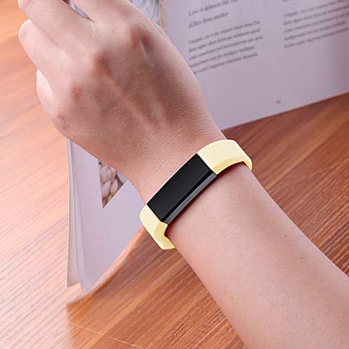 Maledan Compatible with Fitbit Alta Bands Women Men Replacement Band for Fitbit Alta HR/Alta/Ace, Small, Mellow Yellow - Thumbnail 4