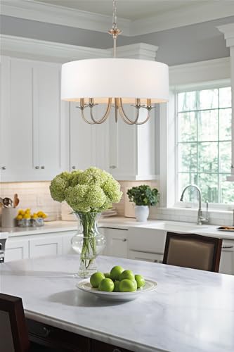 Image of Kira Home Quinn 22 inch Large Modern 5-Light Drum Chandelier for Kitchen Island