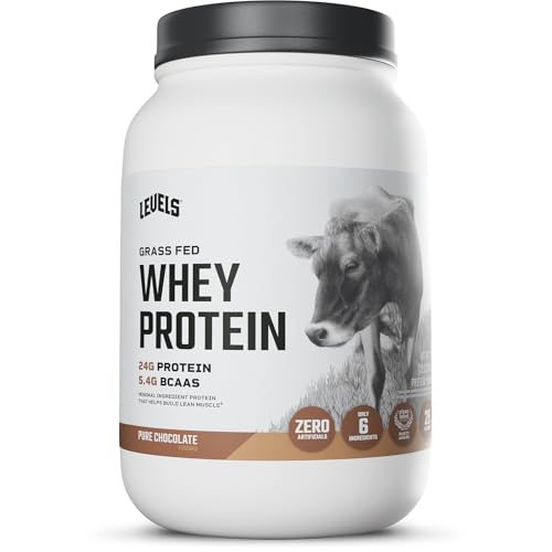 Levels Grass Fed Whey Protein Powder, No Artificials, 24G of