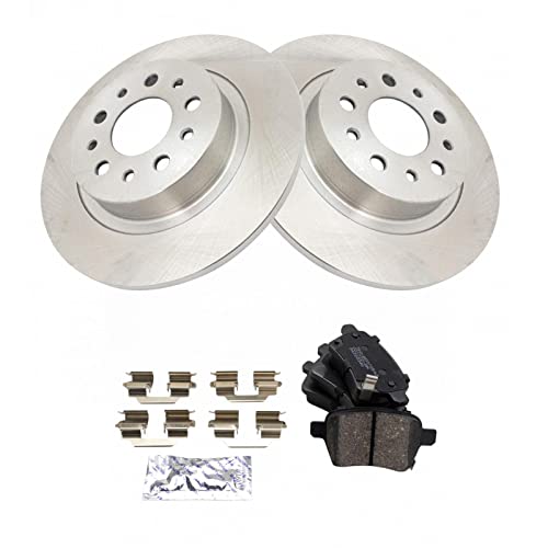 Image of TRQ Rear Brake Pad and Rotor Set Ceramic Compatible with 2014-2020 Fiat 500L