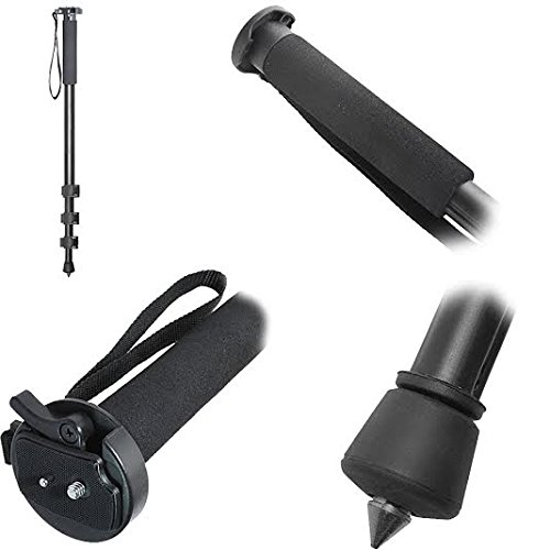 80 Inch Elite Series Professional, Full Size Camera Tripod + Pro Series 72 Inch Monopod W/ Quick Release For Nikon D7200, D810, 1J1, 1V1, Df, D40, D40X, D50, D70S, D70, D80, D90, D300, D300S, D600, D610, D700, D750, D800, D800E, D3000, D3100, D3200, D5000, D5500, D5100, D5200, D5300, D7000, D7100, D1H, D2H, D2X, D3, D3S, D3X And D4 + Ecost Connection Microfiber Cloth #TOP5
