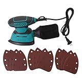 Detail Sander, Electric Sander Tool Corded MouseSanding with 12Pcs Sandpaper, Electric Hand Sanders for Wood by Stalwart Woodworking Paint Removing (US Plug 120V)