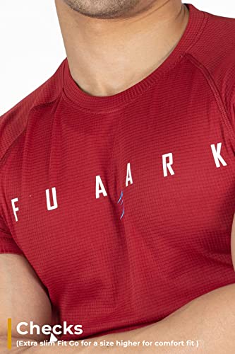 Image of FUAARK Men's Round Neck Slim fit Gym & Active wear Sports T-Shirt for Workout & Casual Wear