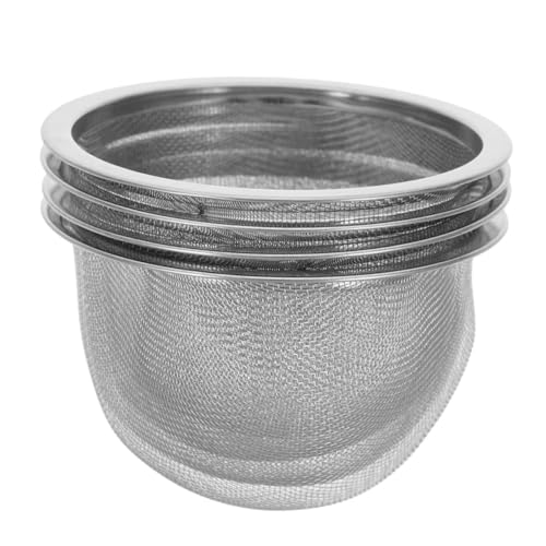 ULTECHNOVO 4 Piezas Filtro para Tetera de Acero Inoxidable Malla Fina para Infusor de Té Suelto Colador Compatible con Varias Teteras Desmontable y Fácil de Limpiar