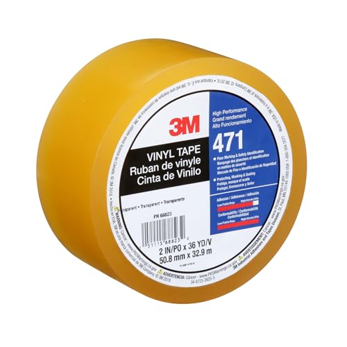 Image of 3M Vinyl Tape 471, 2 in x 36 yd, Transparent, 1 Roll, Paint Alternative for Floor Marking, Social Distancing, Color Coding, Safety Marking