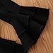 Pants for Girls Toddler Kids Girls Bell Bottom Jeans Ruffle Flare Denim Pant Trousers High Waisted Wide Leg Pants Skinny Leggings (Black, 1-2 Years)