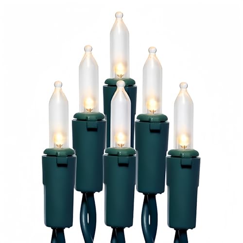 JinBest 200 LED Warm White Christmas Lights, UL Certified and Commercial Grade 66ft Green Wire String Lights, for Indoor and Outdoor Party, Wedding, Garden, Patio.