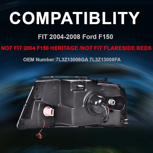 image for PIT66 LED DRL Headlights, Compatible with 2004-2008 Ford F150/ 06-08 L