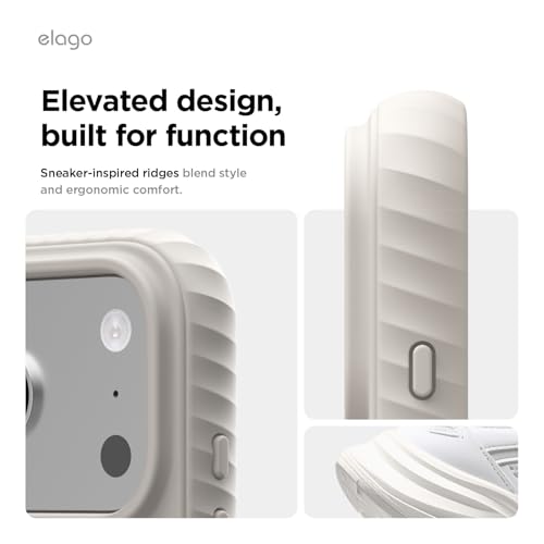Image of elago Magnetic Ridge for iPhone 17 Pro Case, Premium Magnetic Silicone Case, Compatible with MagSafe, Liquid Silicone Material, Protective Cover, Shockproof, Slim Phone, 6.3 inch (Stone)
