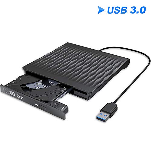 External CD DVD Drive，VersionTECH. USB 3.0 Portable Burner Optical Drive CD RW DVD