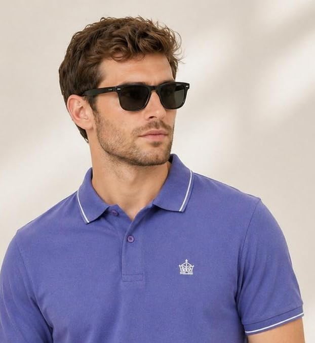 Image of Mens Pique Polo T-Shirt | Cotton Rich, Smart Fit Polo with Embroidered Logo | Casual & Sports Wear | Polo T-Shirt for Men