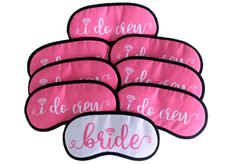 Bride and Bridesmaids Sleep Mask Gift Set : Set of 8 - Bachelorette Party Supplies, Favors, Decorations, Bride Tribe, Bachelorette Party Gifts, Bachelorette Party Accessories, Bride to be Party Pack