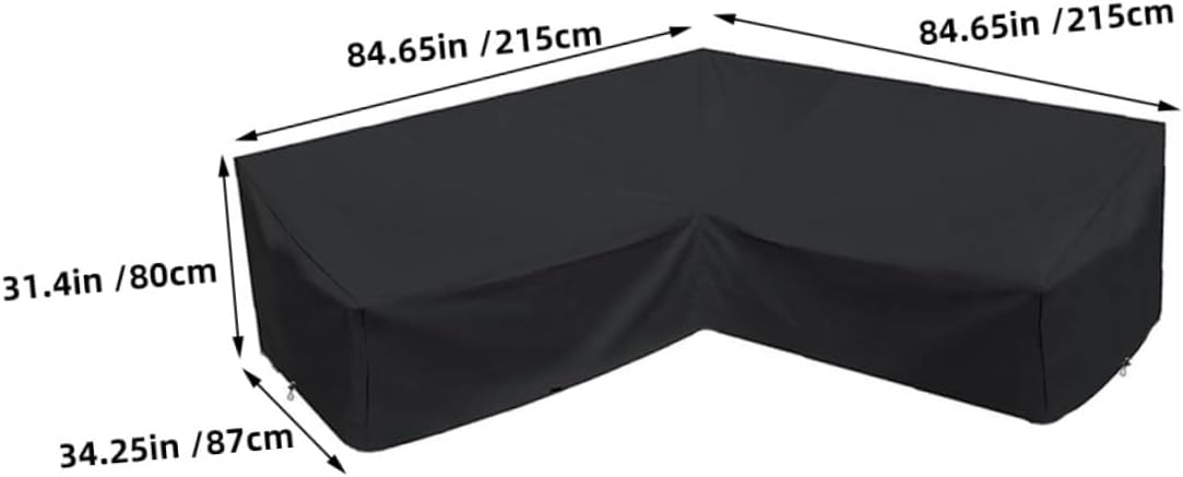 VANZACK Shape Outdoor Furniture Cover Oxford Fabric Sectional Sofa Protector for Garden Patio Easy Installation Weatherproof Protection