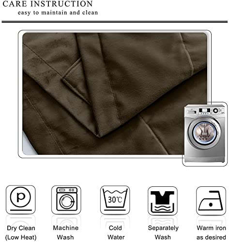 Twopages Loft Curtain, 144 Inch Long Velvet For Loft Thermal Insulated Curtain For Living Room/Bedroom Room Darkening Window Curtain (Mj11-81 Chocolate 1 Panel 58Wx144L) #TOP6