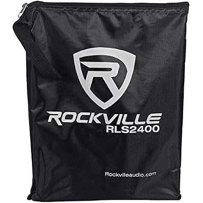 Rockville RLS2400 Lightweight Folding DJ Laptop Stand, Adjustable Height, Extra Shelf, Travel Bag, for DJs and Mobile Performers