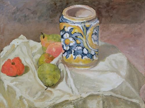 Peinture Cézanne Nature Morte au Pot Faïence Déco Murale Salon Moderne 60x90