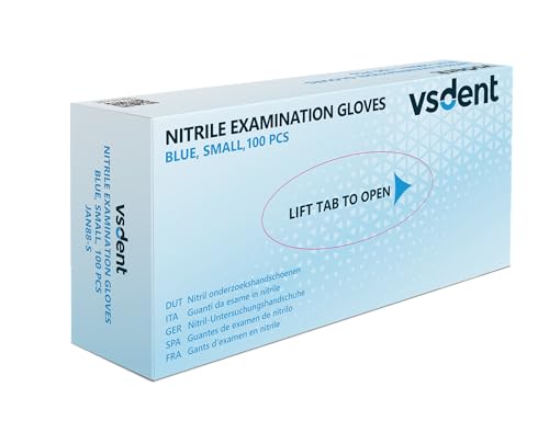 Boîte de 1000 gants d'examen en nitrile bleus jetables taille S