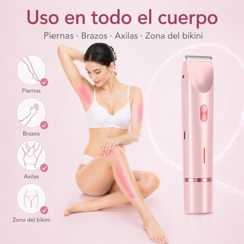 Depiladora íntima 2 en 1 Ephra rosa para afeitado corporal de piernas y bikini 5
