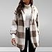 Womens Winter Coats Warm Plush Hooded Jackets Zip Up Button Cardigan Trendy Plaid Fleece Fuzzy Outerwear Plus Size Sweater Coat for Women 2024 Fashion Flannel Hoodie Jacket Casual Clothes