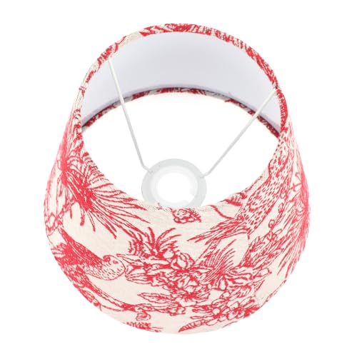 CTIRCHIU 布製ランプシェード 対応 赤 単品包装 軽量簡単設置 トロピカルリーフ柄 台灯 フロアランプ用 交換用カバー ホテル 室内装飾