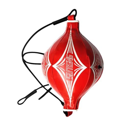 Balle de boxe pour trajectoire stable et précise en PU rouge à double fixation