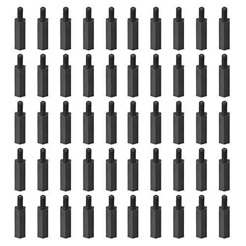 YOKIVE 50 Pcs M2.5 Standoff Screws, Nylon Hex PCB Standoffs with High Insulation Effect, Keep Height Consistent