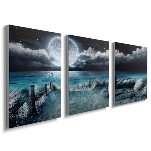 Canvas Wall Art for Living Room Blue Beach Sea Nature Landscape Modern Artwork Bathroom Pictures Bedroom Wall Decor Family Prints Paintings Wall Decoration Hallway Office Home Decor